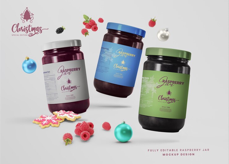 3D-mockup honing glazen pot voor productpresentatie