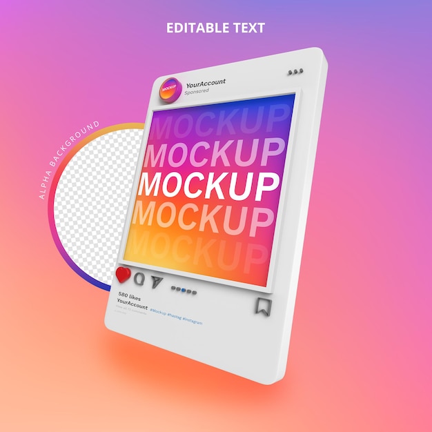 3d mockup for instagram social media post