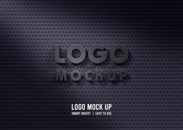 PSD 3d mockup logo na ścianie