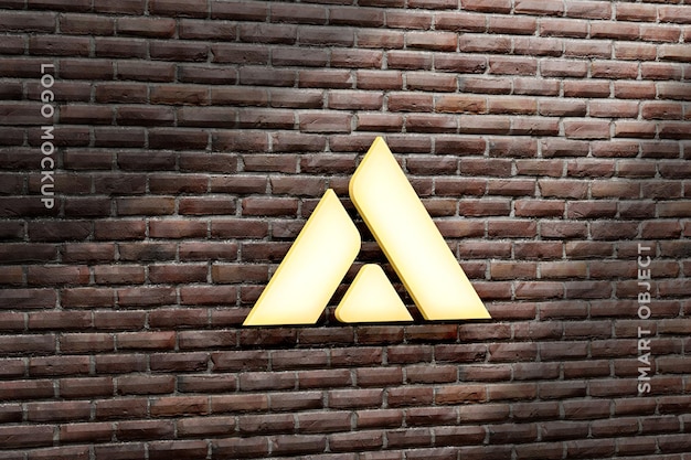 3d mockup-logo neon op bakstenen muur-3 