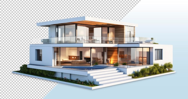 PSD 3d-макет современного дома