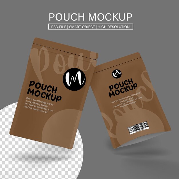 PSD 3d mockup pouch