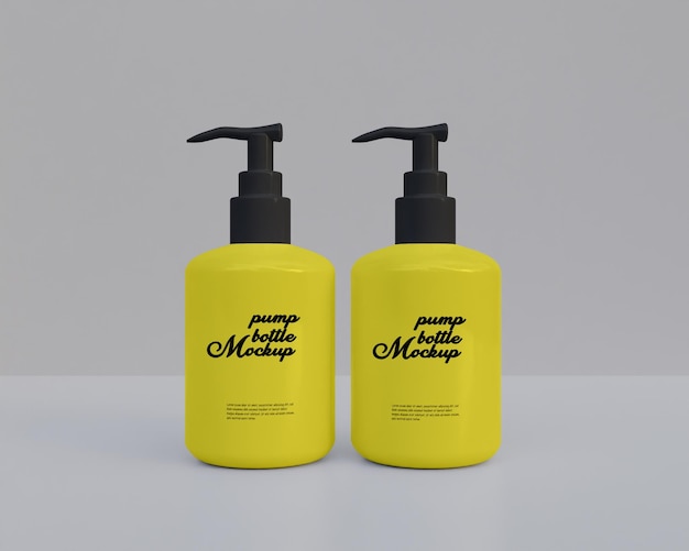 3d mockup pump spray bottle mockup