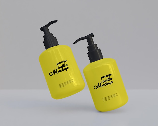 Mockup di bottiglia spray per pompa mockup 3d