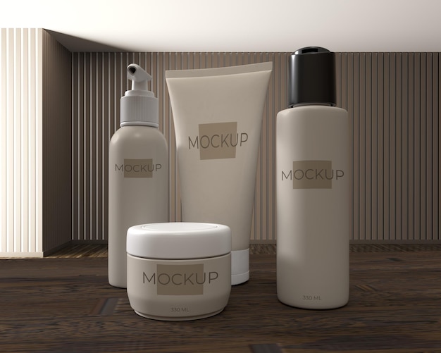 3d mockup of skincare packaging