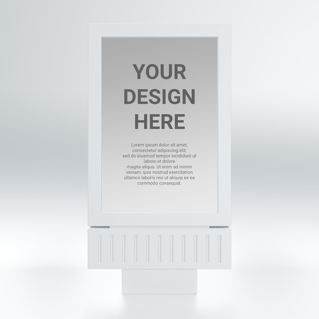 Mockup 3d di banner o cartellone verticale