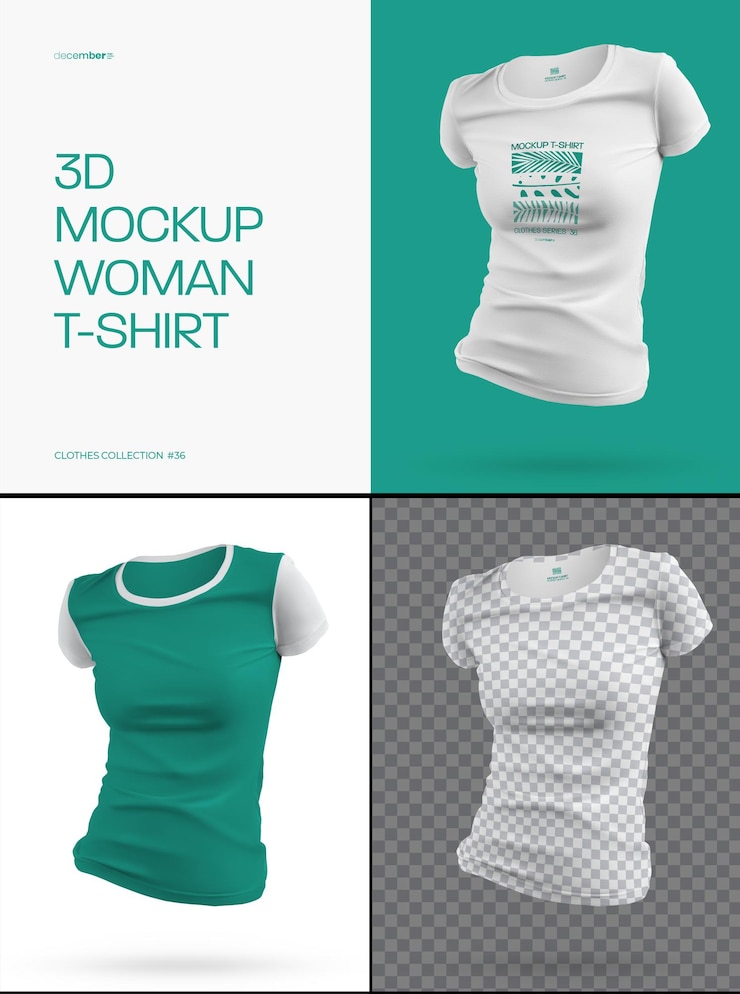 3D Mockups Dames TShirtGemakkelijk in het aanpassen van kleuren TShirt en alle elementen TShirt