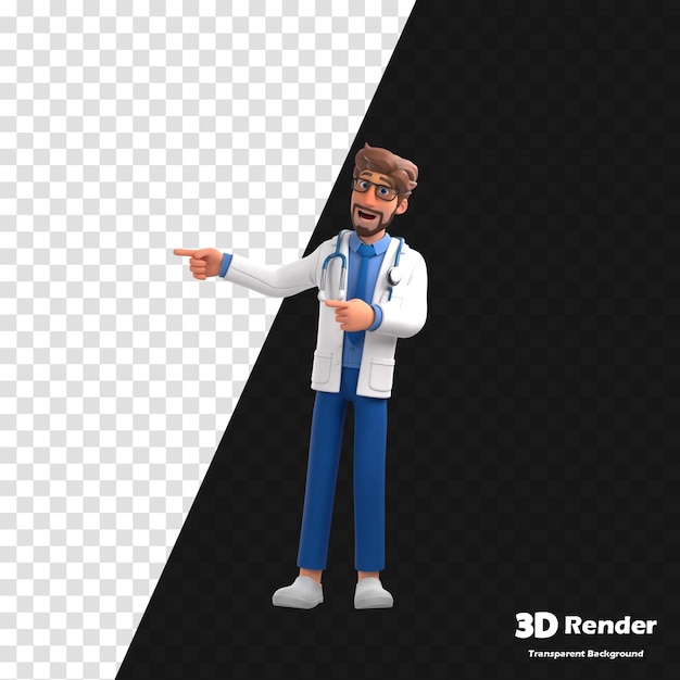 a 3d model of a 3d man in a white lab coat