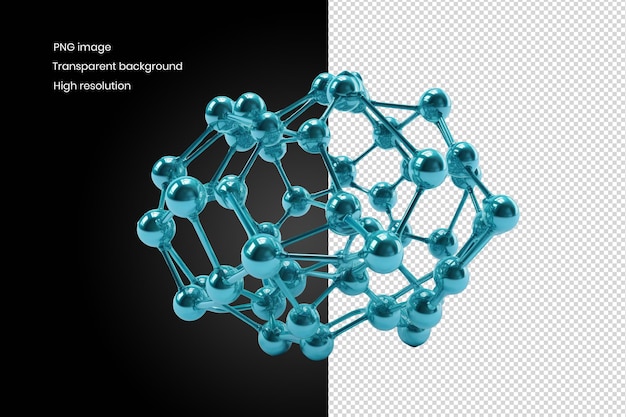 PSD 3d model of abstract blue molaculer structure