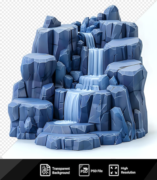 3d model of the angel falls featuring a white waterfall