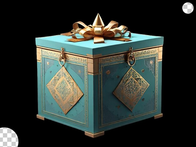 PSD a 3d model of a box used for collecting charity during ramadan png transparent