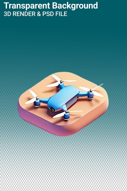 PSD a 3d model of a drone with a colorful design on the bottom