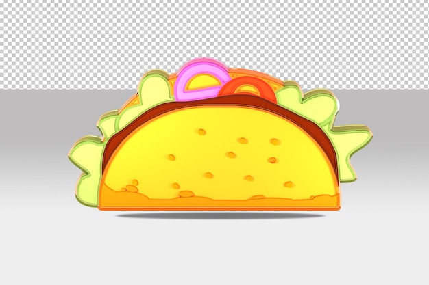 3d model food taco transparent background psd file with top view