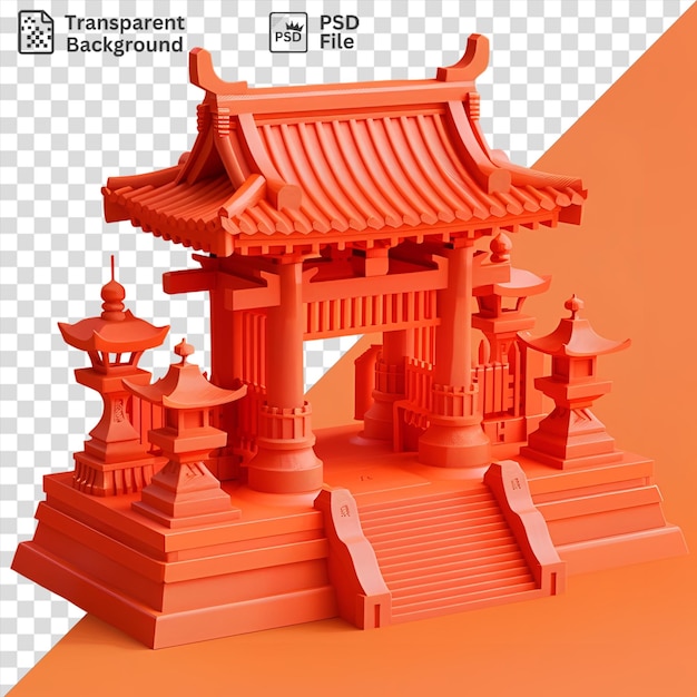 PSD modello 3d del santuario di fushimi inari