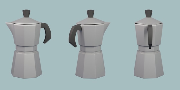 PSD 3d-model geiser koffiezetapparaat