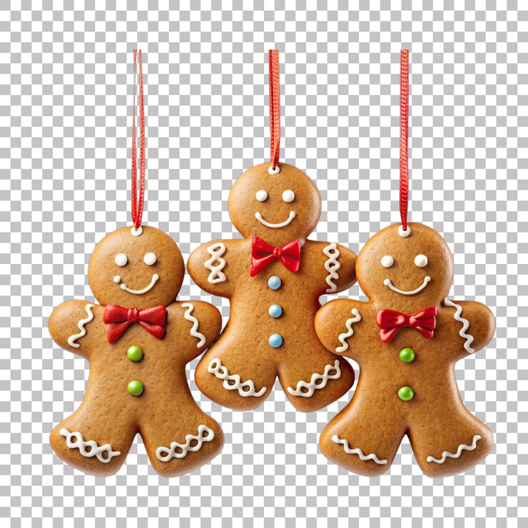 PSD 3d model gingerbread man cookie christmas decoration isolated