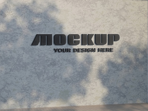 3d model logo ściany z cieniem