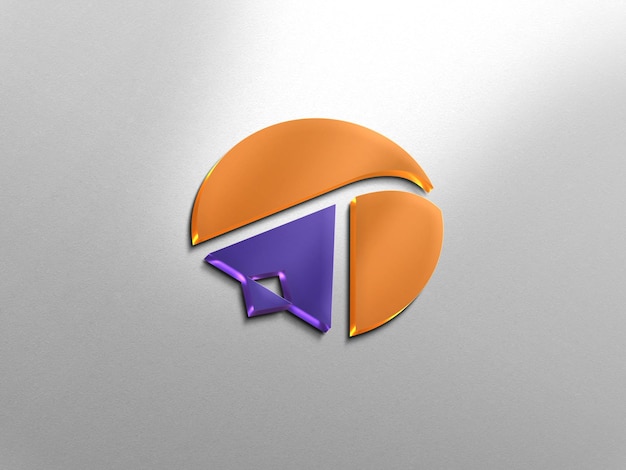 PSD 3d model logo widok górny