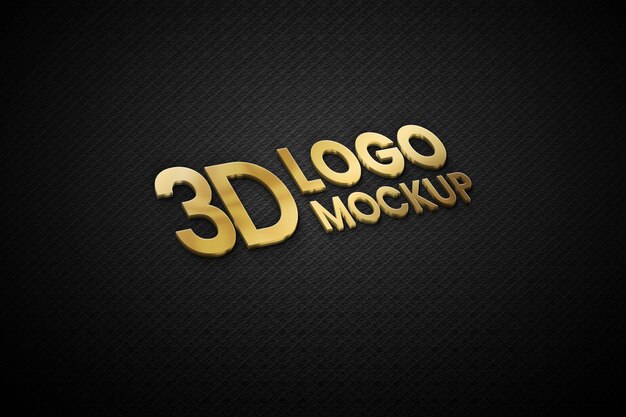 PSD 3d model logo z złotym metalem