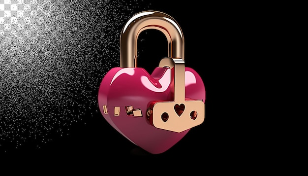 3d model of a love lock png transparent