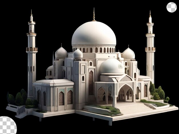 Modello 3d di una moschea png trasparente