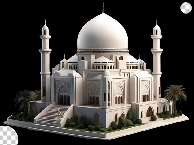 PSD モスクの3dモデル png透明