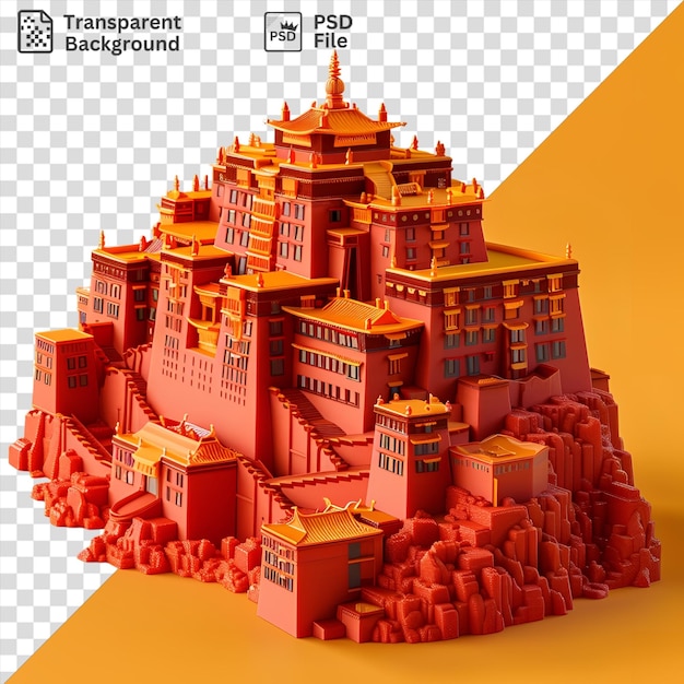 PSD modello 3d del palazzo di potala