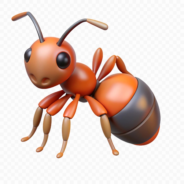 PSD a 3d model of a red ant