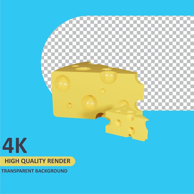 PSD formaggio di rendering del modello 3d