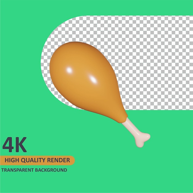 PSD modello 3d rendering cosce di pollo