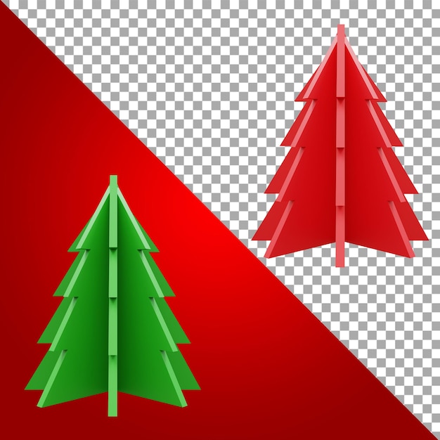 PSD modello 3d rendering albero di natale asset lowpoly