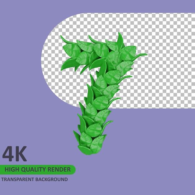 3d model rendering leaf shape number 7