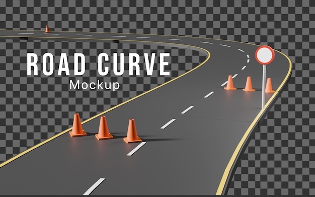 3D-model van de wegcurve