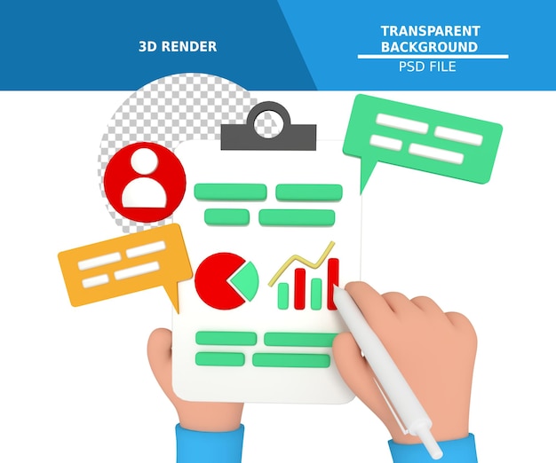 PSD 3d modeling of business planning