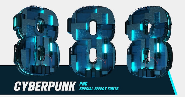 3D-modellering cyberpunk-stijl serie multiview nummers 8