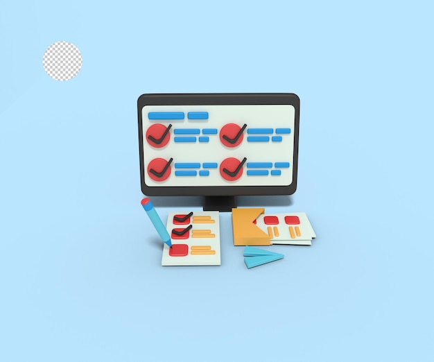 3D-modellering van checklist-enquête-app