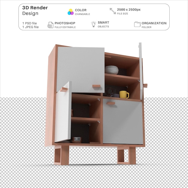 PSD 3d-modellering van kast psd-bestand