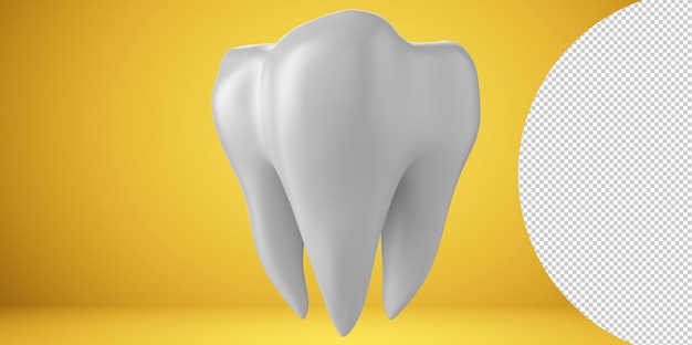 Modelli 3d come concetto di esame dentale denti 3d isolati su sfondo trasparente.