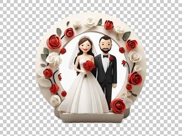 PSD 白い背景の結婚式の3dフラットアイコン