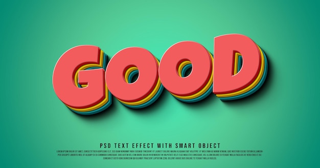 3d modern good editable text effect mockup template