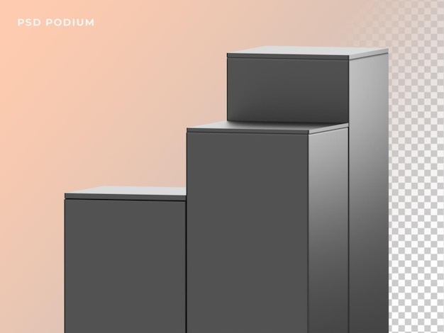 PSD 3d modern matt black product podium display