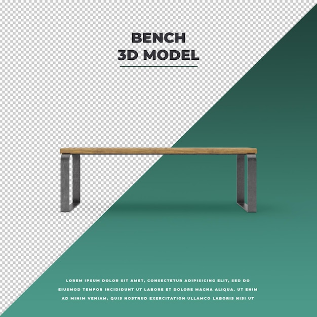 3D Modern oud en parkbankmodel