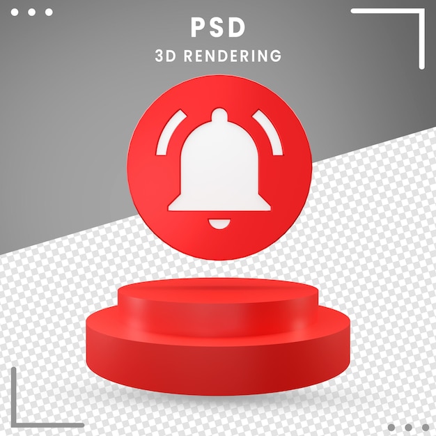 PSD 3d modern rotated icon notification isolated