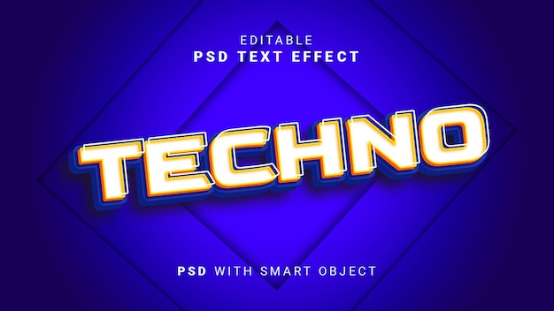 3d modern techno text effect