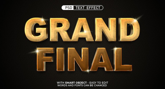 3d modern text grand final editable font style