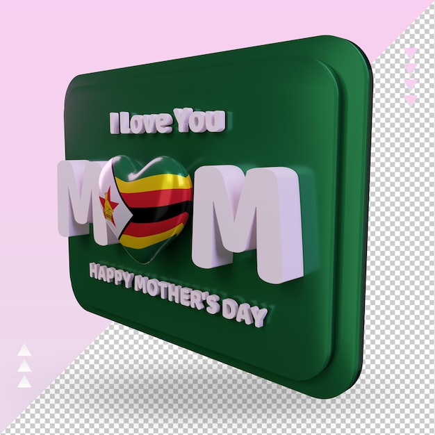 3d-moederdag zimbabwe vlag rendering juiste weergave