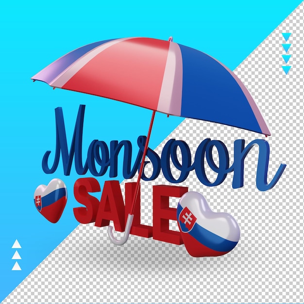 3D moesson verkoop Slowakije vlag rendering juiste weergave