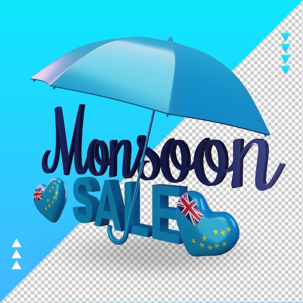 3d moesson verkoop tuvalu vlag rendering juiste weergave
