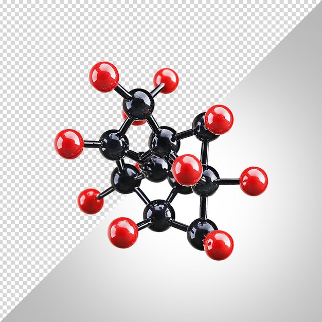 3d molecule on transparent background