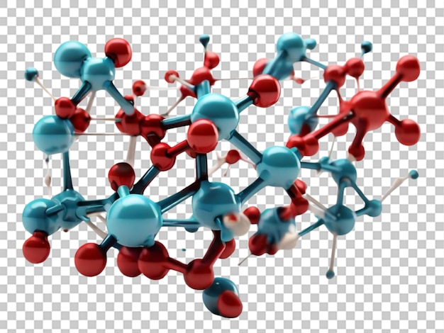 PSD 3d of molecules on white background